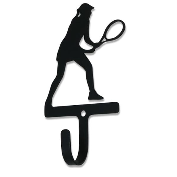 Village Wrought Iron Tennis Woman & Girl Wall Hook Small WH-362-S - main